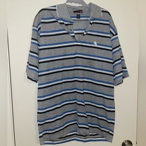 Non stop Unlimited style Men's Striped Polo Shirt 90s